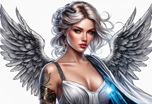 Angel with a lightsaber tattoo idea