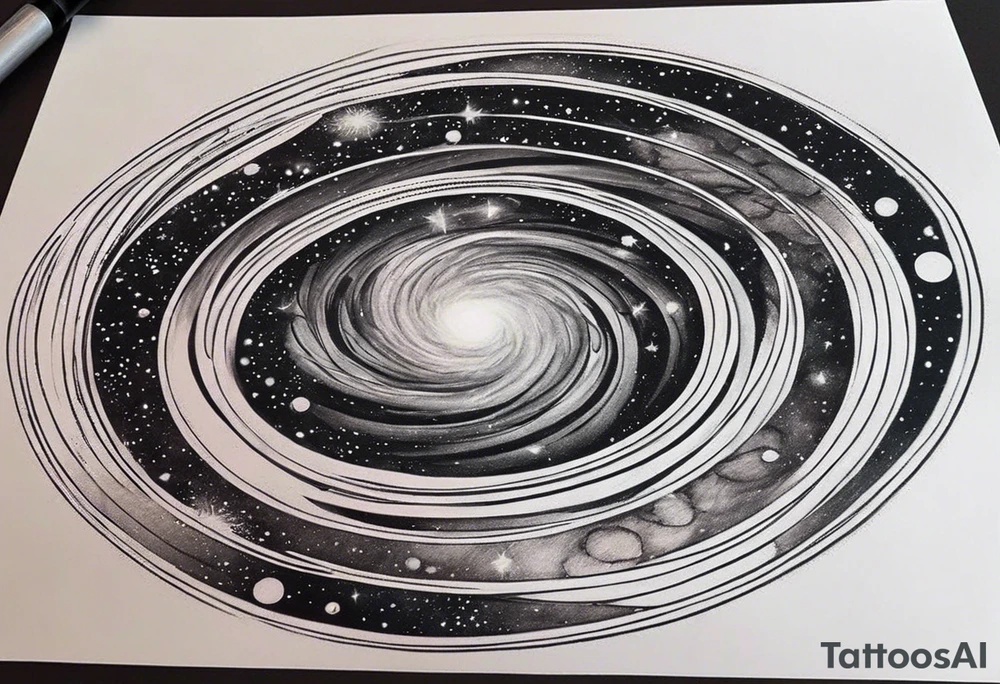 I want a spiral nebula space galaxy tattoo that's colorful and bright and cute and is nice to look at I don't want a traditional circle I want it like the ones thay look like an s shape and this tattoo will be on my left buttcheek and light colors I want more spread and less circle tattoo idea