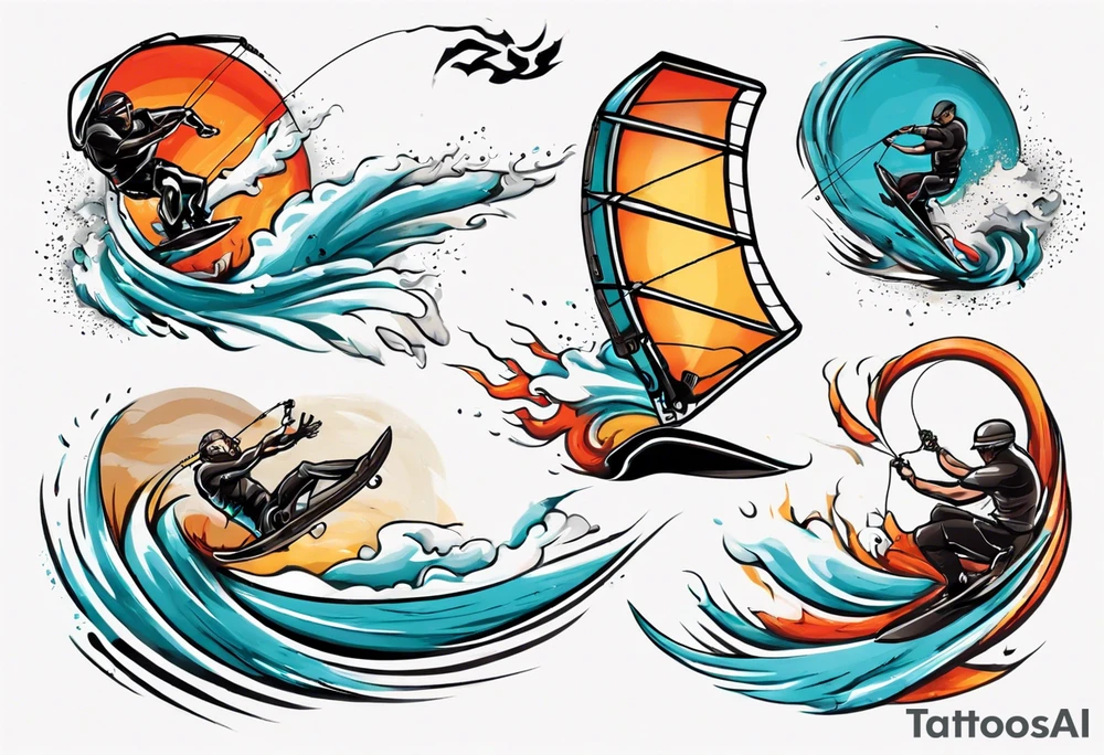 Kitesurfing in tornado tattoo idea