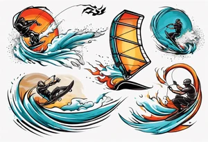 Kitesurfing in tornado tattoo idea