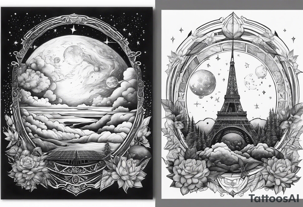 The transition between the sky and space tattoo idea