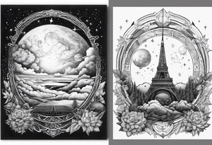 The transition between the sky and space tattoo idea
