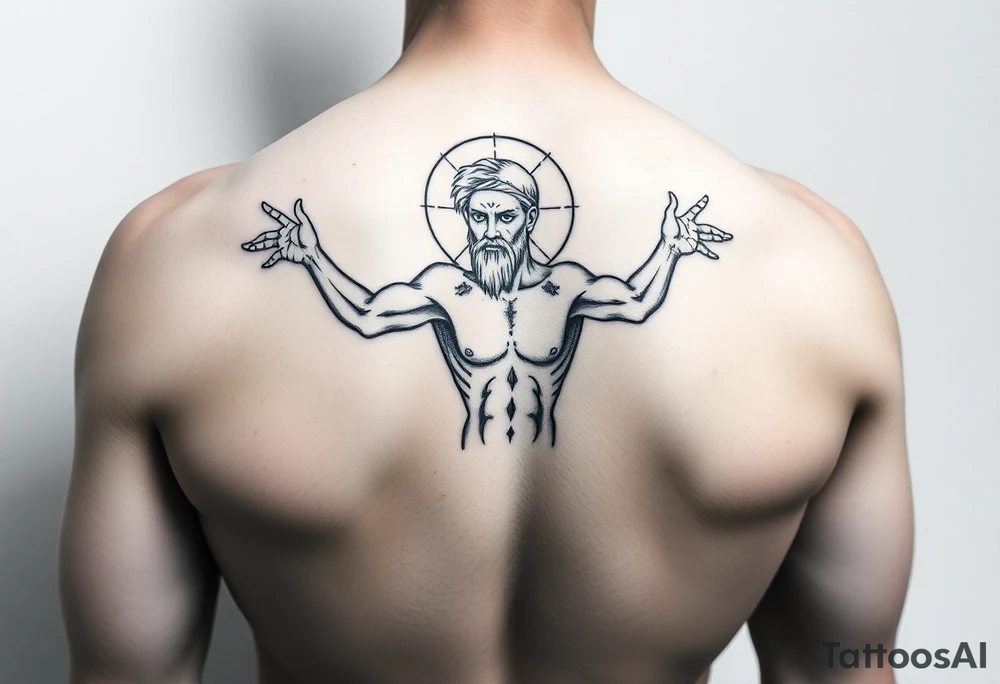 vitruvian man tattoo idea