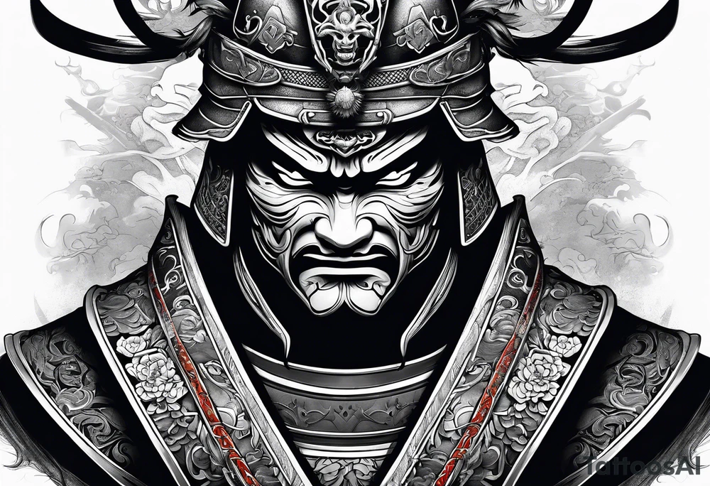 Samurai with mask tattoo idea