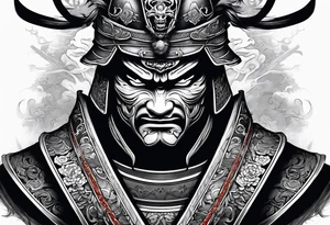 Samurai with mask tattoo idea