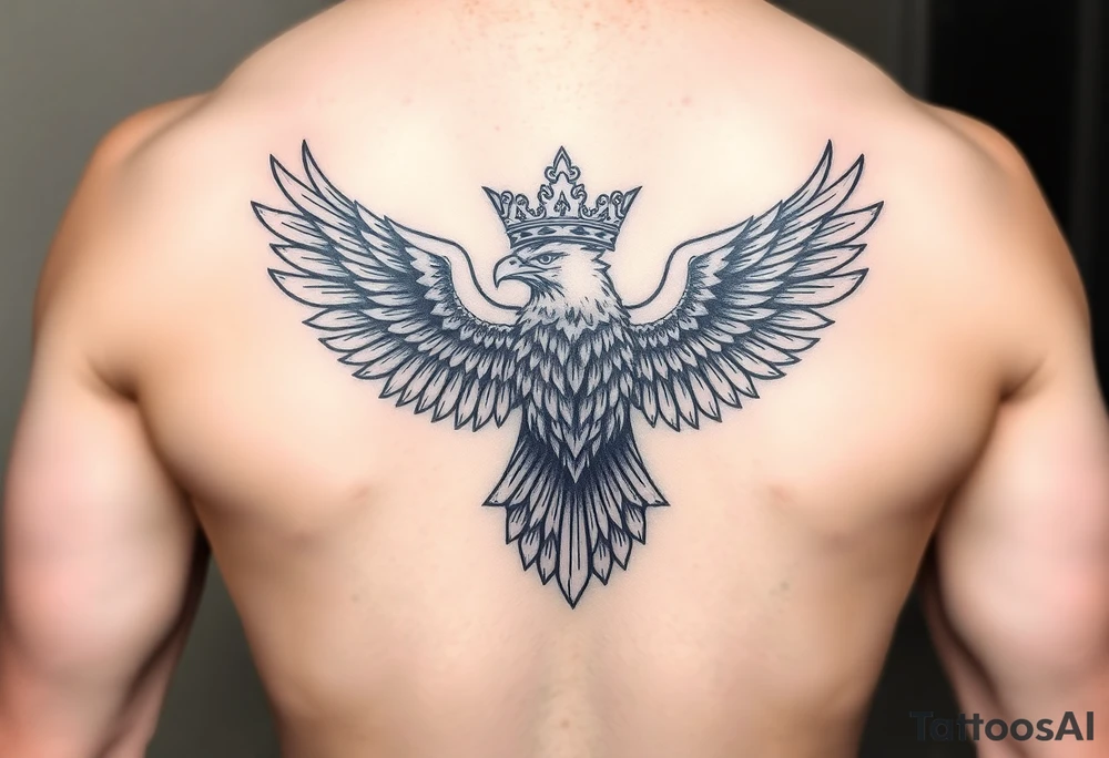eagle with a crown tattoo idea
