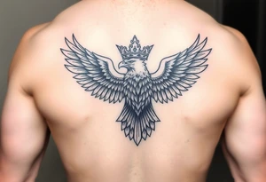 eagle with a crown tattoo idea