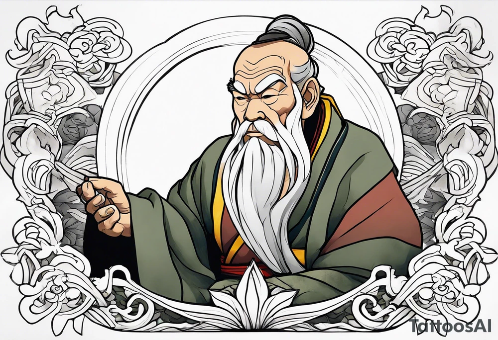 Uncle Iroh from avatar the last aibender in a powerfull way tattoo idea