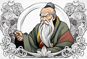 Uncle Iroh from avatar the last aibender in a powerfull way tattoo idea