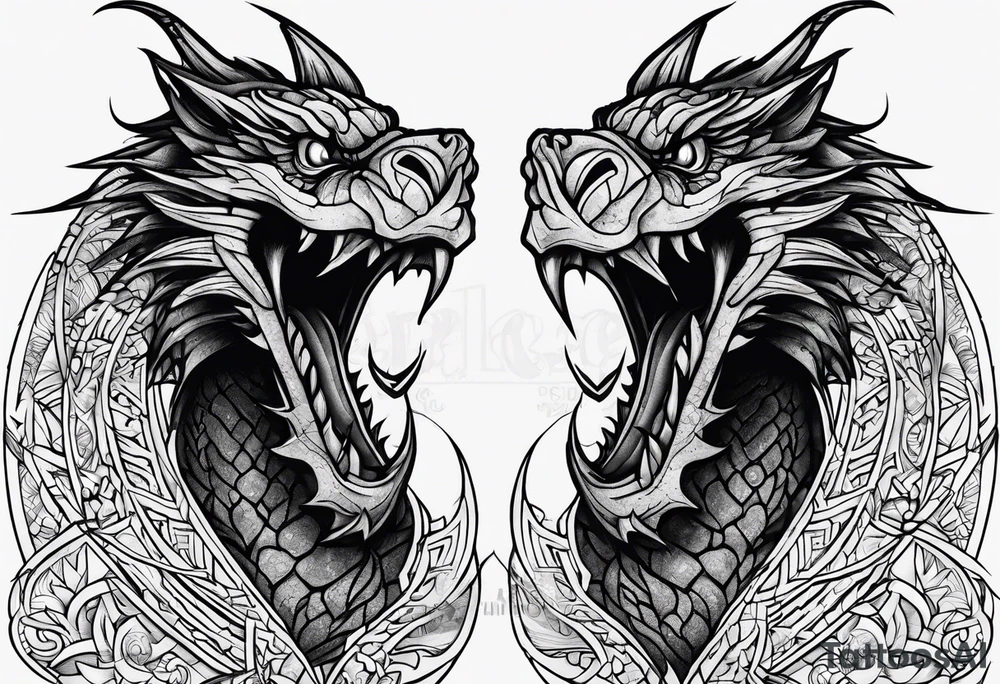 roaring dragons tattoo idea