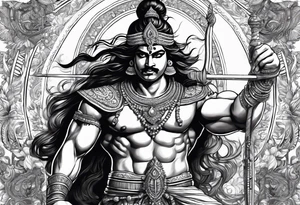 Karna Mahabharata With Bow tattoo idea