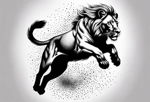 Lioness jumping online tattoo idea