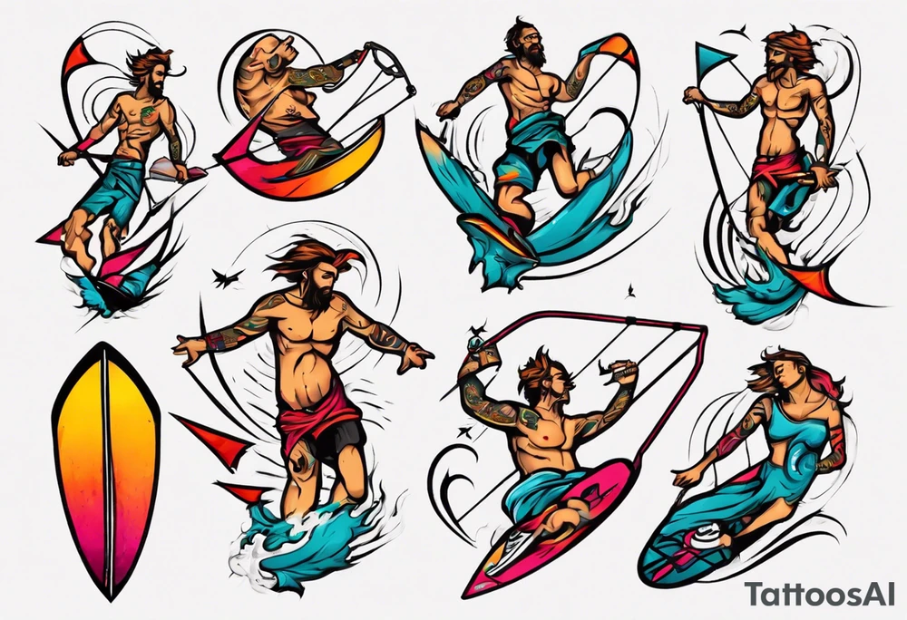 Kiteboarding tricks god tattoo idea