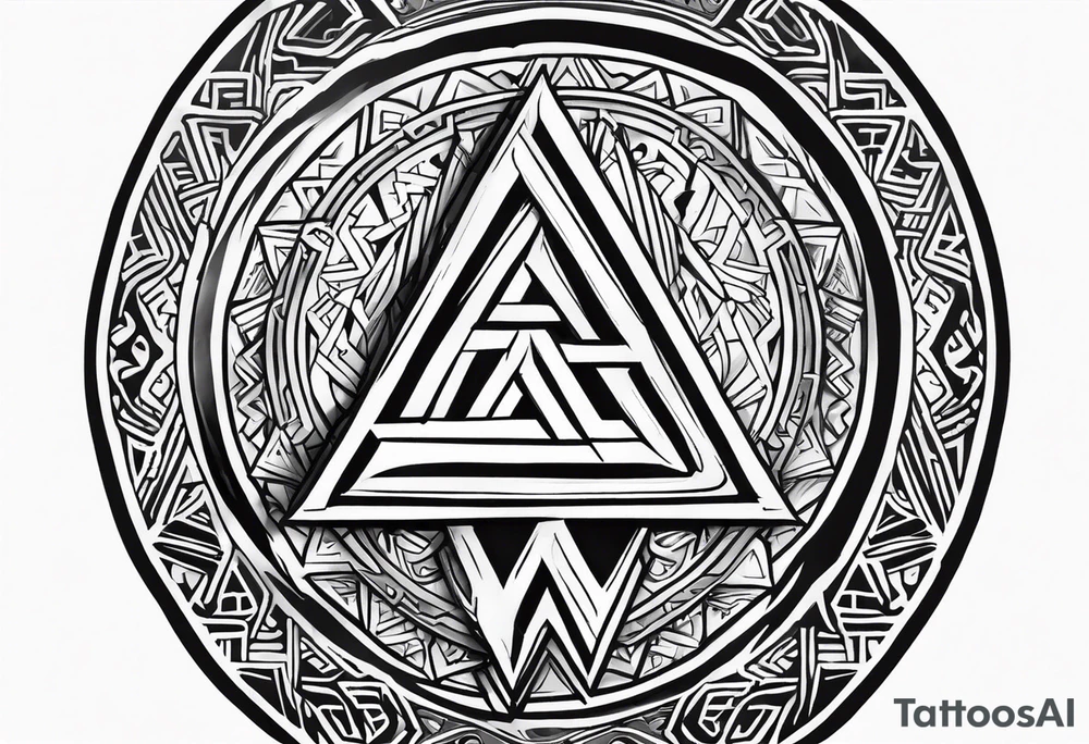 Valhalla sword shield valknut tattoo idea