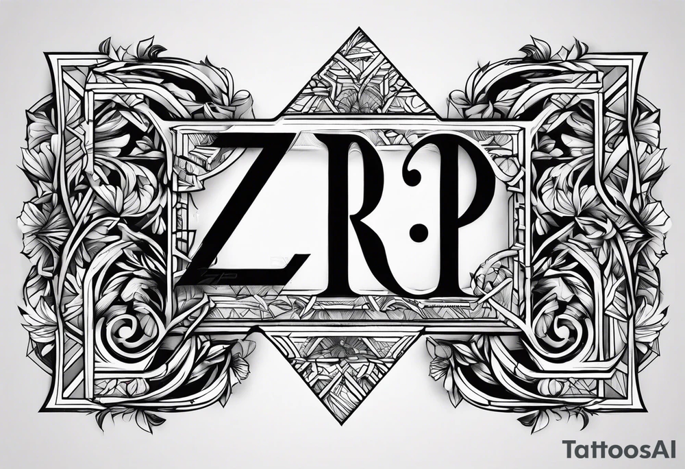 z•p•r initials tattoo idea