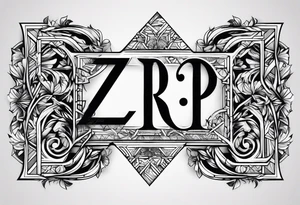 z•p•r initials tattoo idea