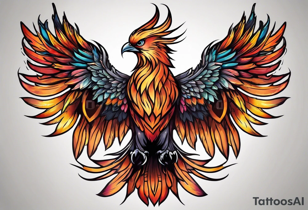 Phoenix artistic tattoo idea