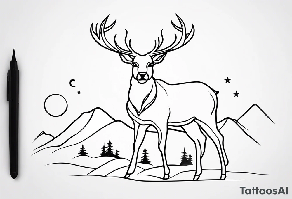 Magical Reindeer tattoo idea