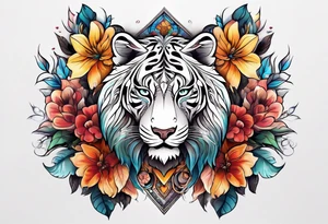 animal , flower tattoo idea
