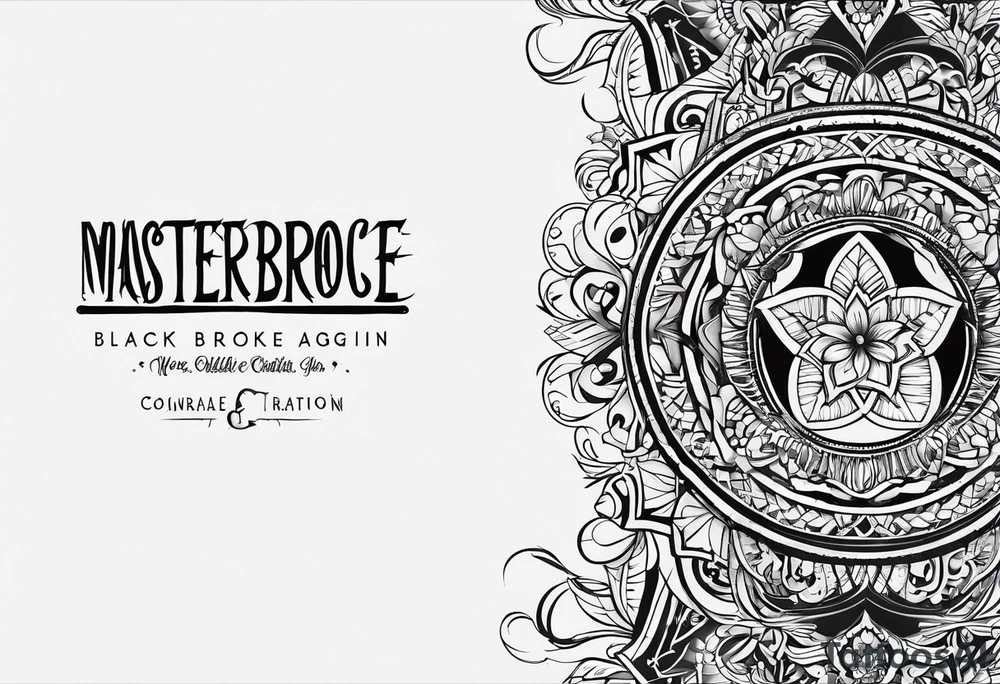 black inscription “Never broke again” on a white background in an unreadable thin Gothic font tattoo idea