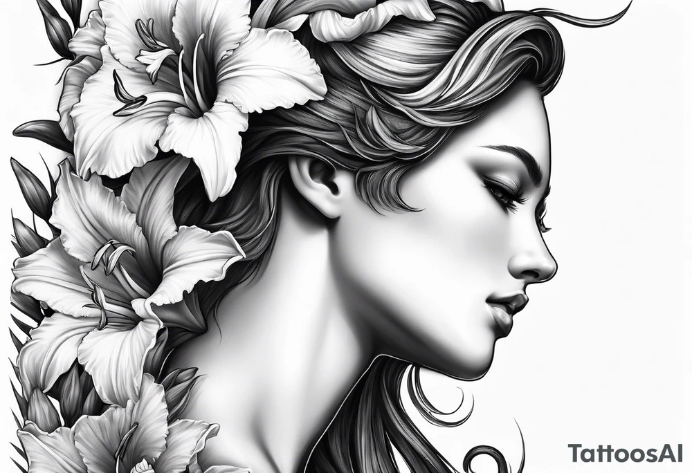 Gladiolus with an angel reaching down tattoo idea Gladiolus with an angel reaching down tattoo idea