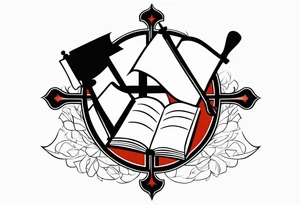 The symbol of Matthias a open Bible and a battle Axe tattoo idea