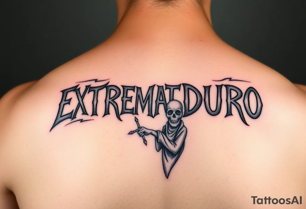 brazo completo con letra de canciones de extremoduro y con imagen de robe iniesta iñaki anton y manolo chinato tattoo idea