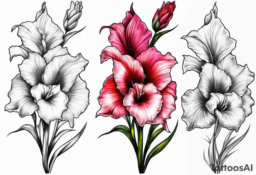 gladiolus design tattoo idea
