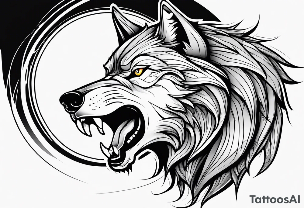 wolf growling tattoo idea