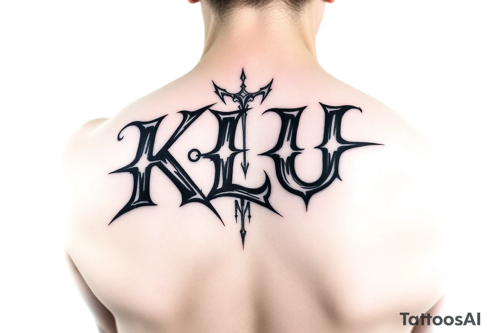 KLU letters combined into one picture tattoo idea