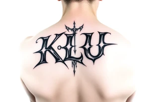 KLU letters combined into one picture tattoo idea