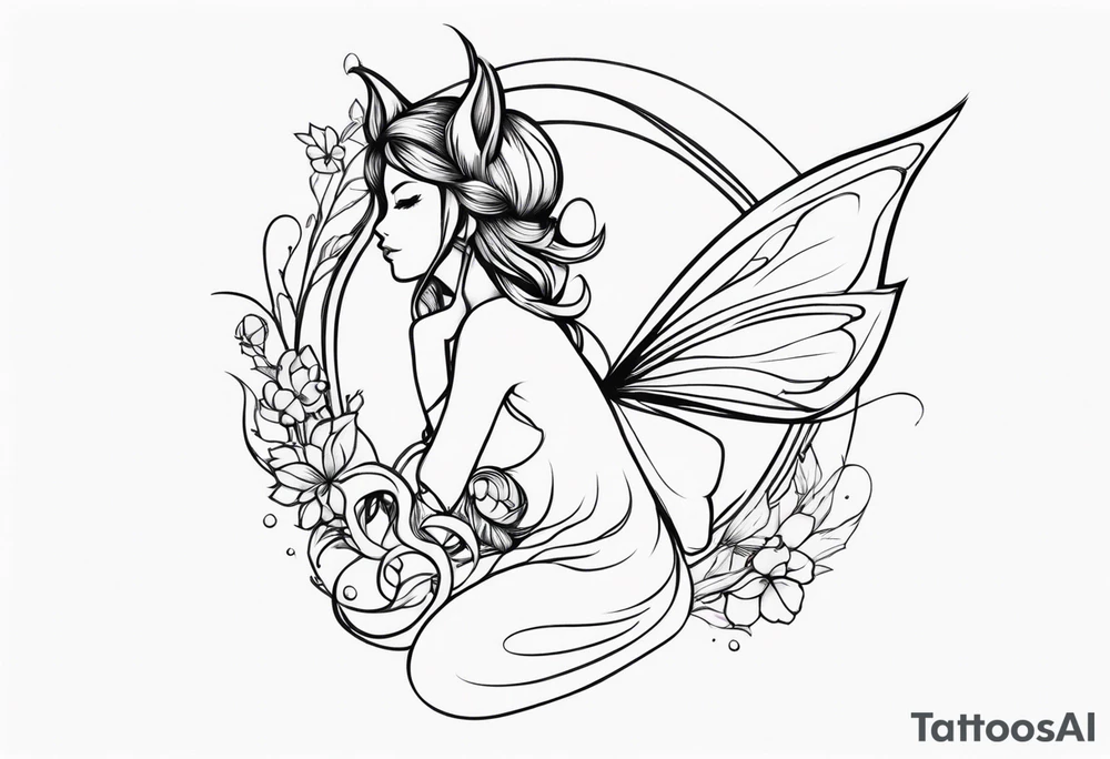 A fairy with a tail tattoo idea