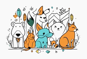 animal party tattoo idea