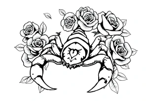 Scorpion with roses tattoo idea