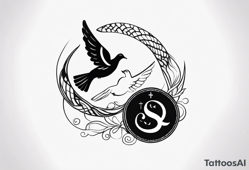 A Snake and a dove with “Matthew 10:16” included tattoo idea