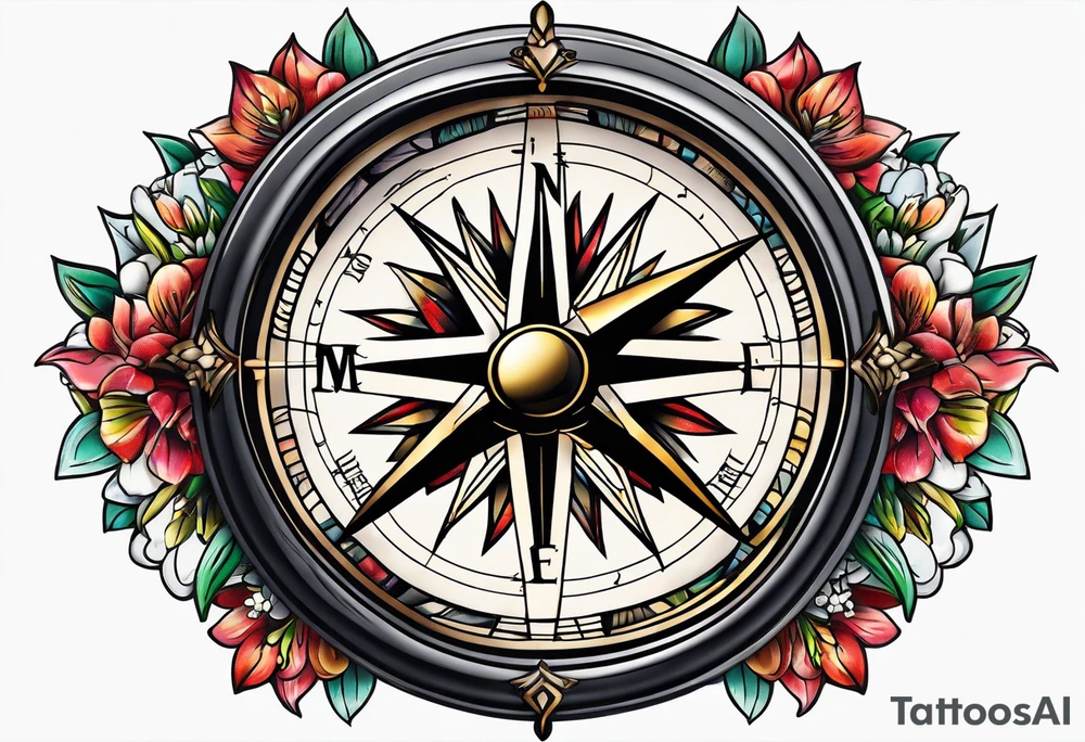 pocket compass tattoo idea