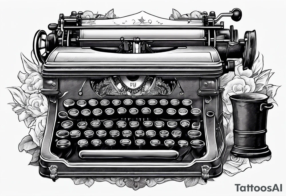 dwarf coming out of a typewriter tattoo idea