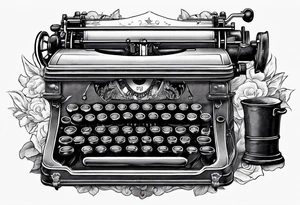 dwarf coming out of a typewriter tattoo idea