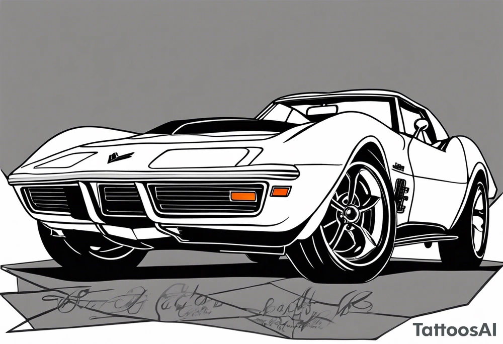 1971 corvette tumbler tattoo idea