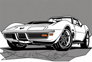 1971 corvette tumbler tattoo idea