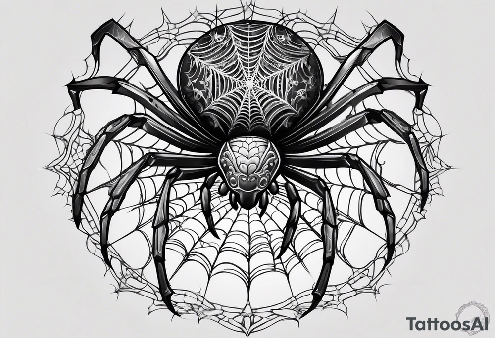 spider 3d tattoo idea