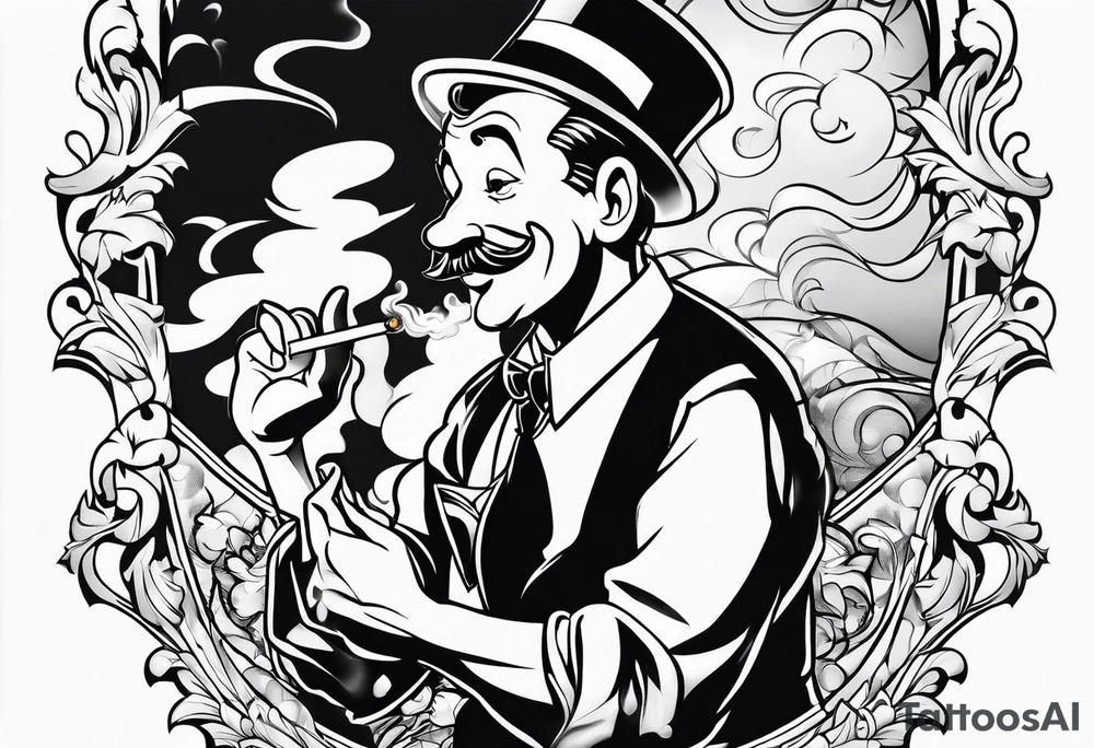 Walt Disney smoking cigarette tattoo idea
