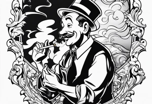 Walt Disney smoking cigarette tattoo idea