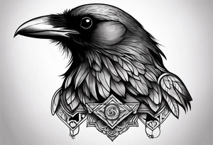 A raven on the chest tattoo idea