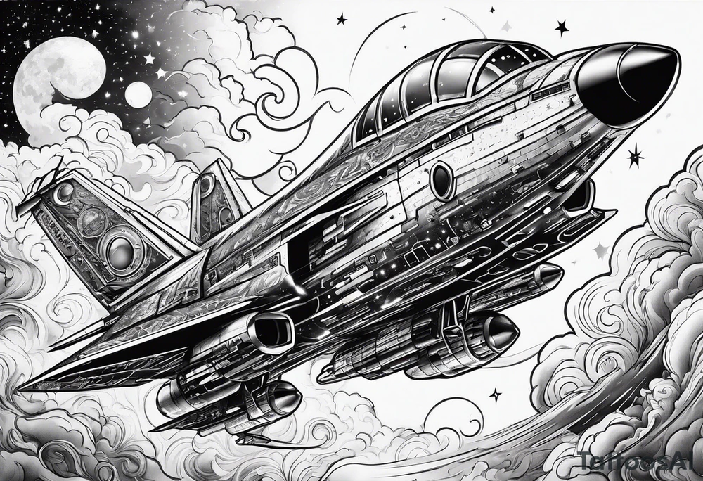 flying through the universe tattoo idea