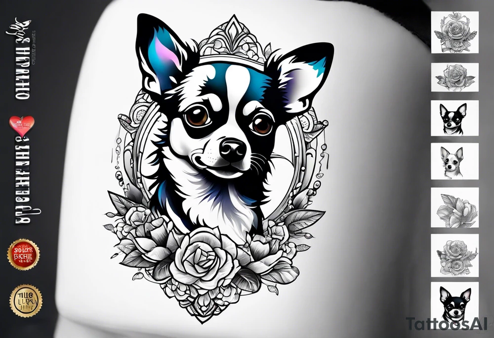 Chihuahua blue merle tattoo idea