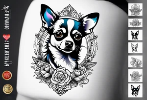 Chihuahua blue merle tattoo idea