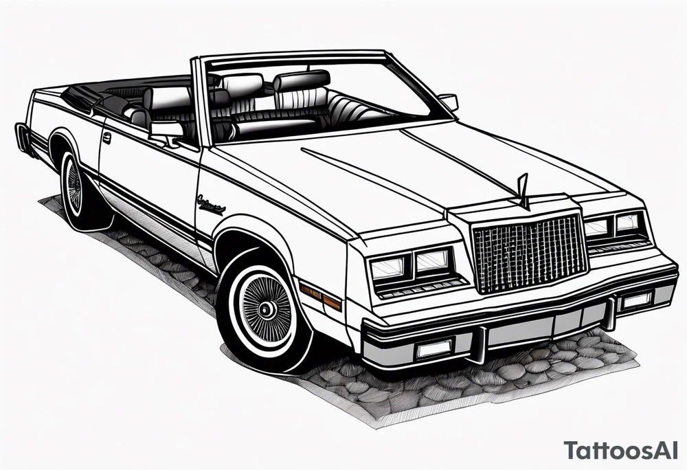 1984 Chrysler lebaron convertible, no background tattoo idea