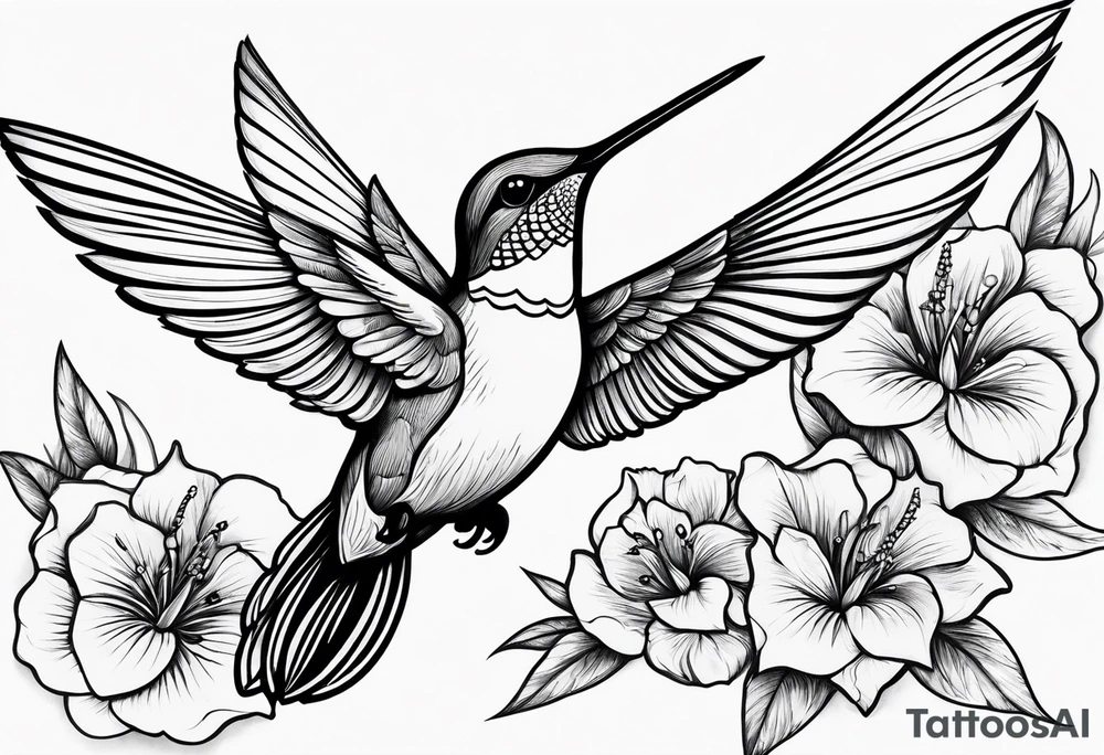 hummingbird simple tattoo idea