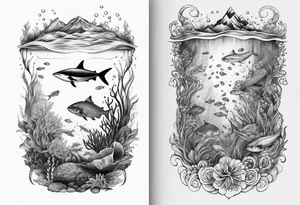 under water ocean scene tattoo idea